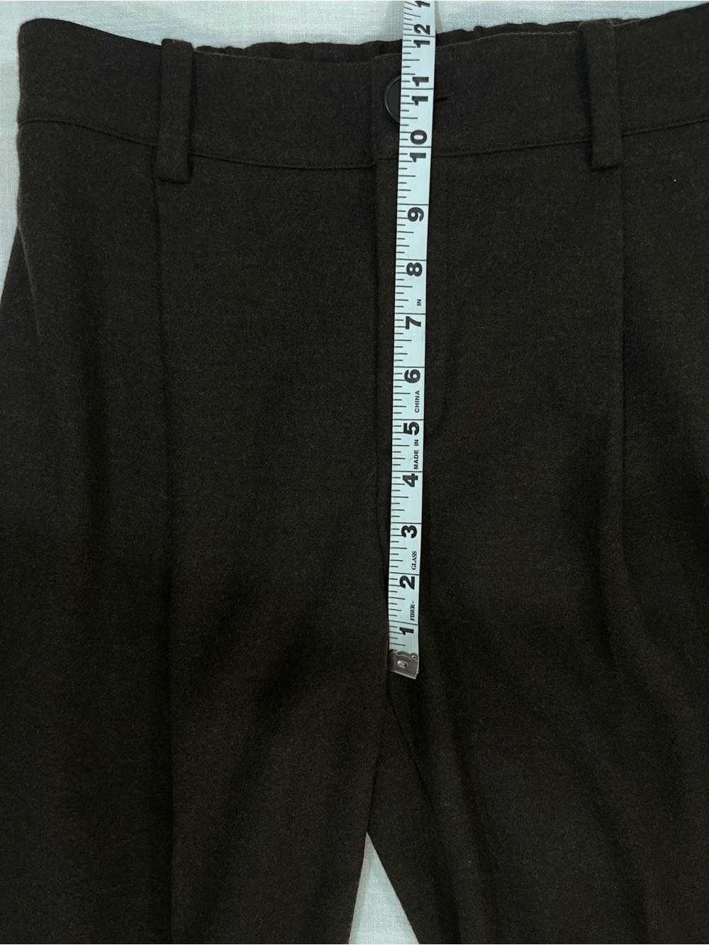 Vince 100% Wool Brown Pleated Tailored Trousers Pants Size 8 - Picture 8 of 11